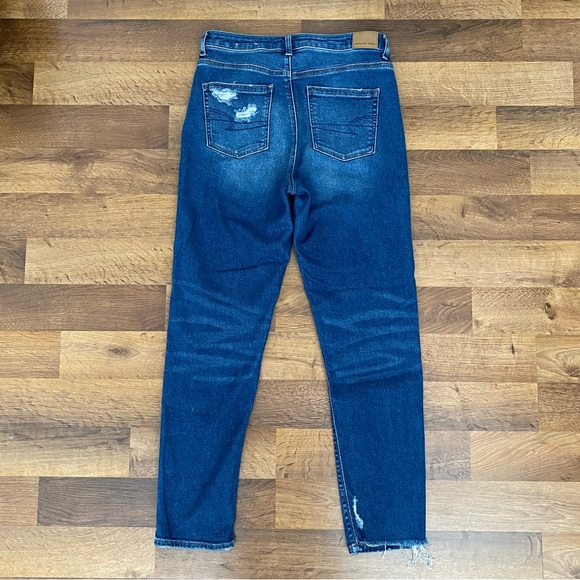 America Eagle Stretch Mom Jeans - Dark Wash Blue - Size 8 Long - Picture 2 of 6